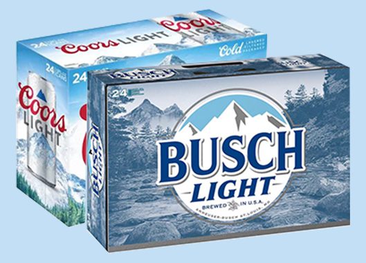 busch light and coors light beer 24 packs