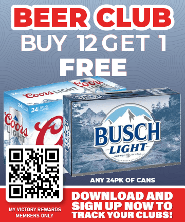 Beer Club buy 12 get 1 free 24 pack of cans.