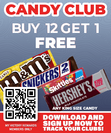 Buy 12 get 1 Free any king size candy.