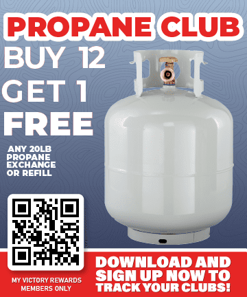 Propane Club buy 12 get 1 free 20lb propane refill or exchange.